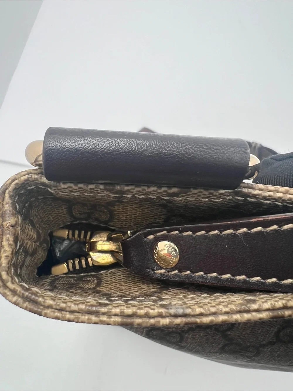 Designer Monogram Crossbody Bag in Brown